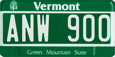 VT license plate ANW900