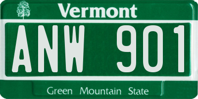 VT license plate ANW901