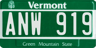 VT license plate ANW919