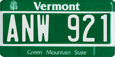 VT license plate ANW921