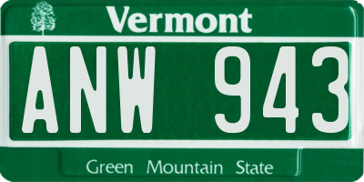 VT license plate ANW943