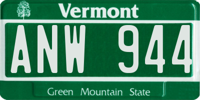 VT license plate ANW944