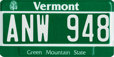 VT license plate ANW948