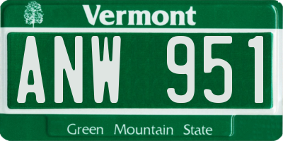 VT license plate ANW951
