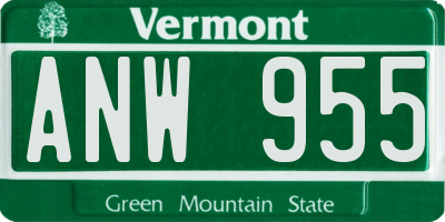 VT license plate ANW955