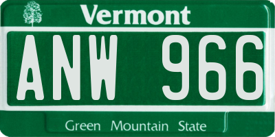 VT license plate ANW966