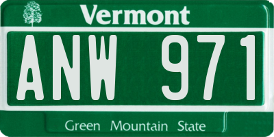 VT license plate ANW971
