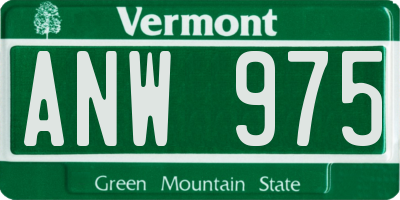 VT license plate ANW975