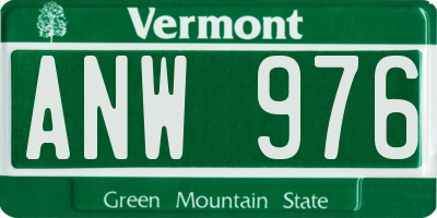 VT license plate ANW976