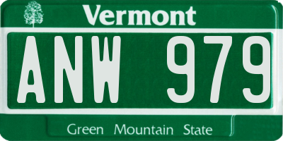 VT license plate ANW979