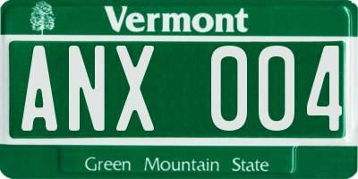 VT license plate ANX004