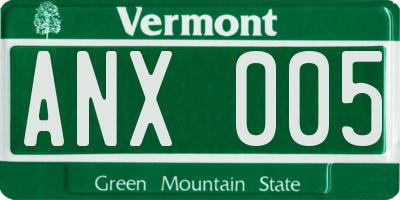 VT license plate ANX005