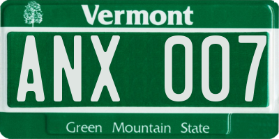 VT license plate ANX007