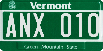 VT license plate ANX010
