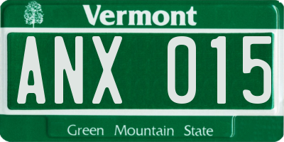 VT license plate ANX015