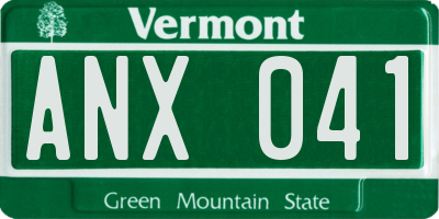 VT license plate ANX041
