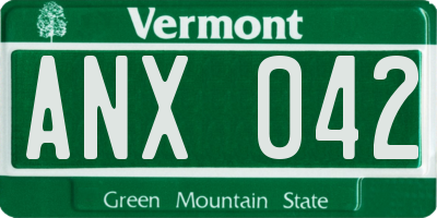 VT license plate ANX042