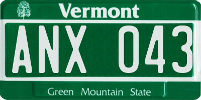 VT license plate ANX043