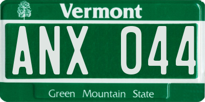 VT license plate ANX044