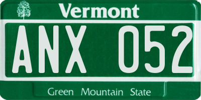 VT license plate ANX052
