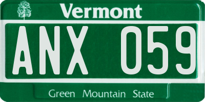 VT license plate ANX059