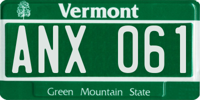 VT license plate ANX061