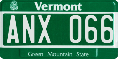 VT license plate ANX066