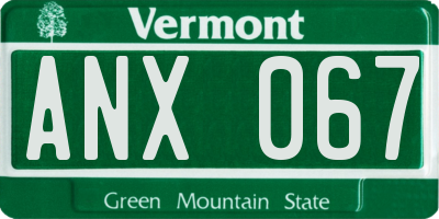VT license plate ANX067