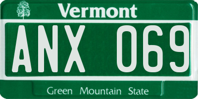 VT license plate ANX069