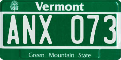 VT license plate ANX073
