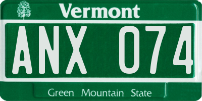 VT license plate ANX074
