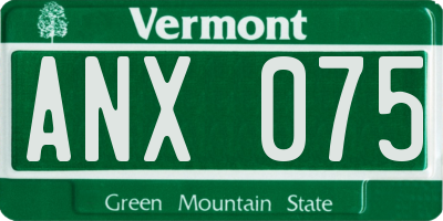 VT license plate ANX075
