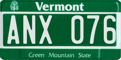 VT license plate ANX076
