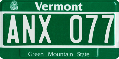 VT license plate ANX077