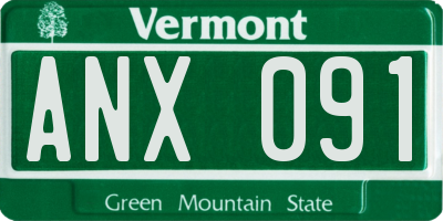 VT license plate ANX091