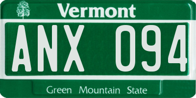 VT license plate ANX094