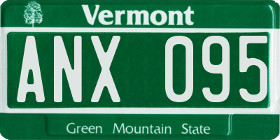 VT license plate ANX095
