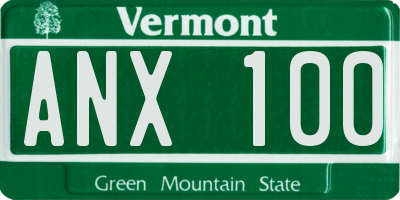 VT license plate ANX100