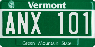 VT license plate ANX101