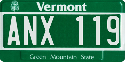 VT license plate ANX119