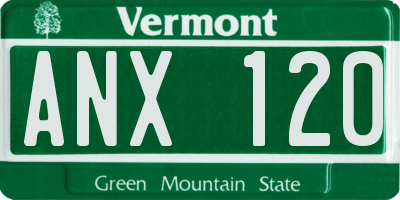 VT license plate ANX120