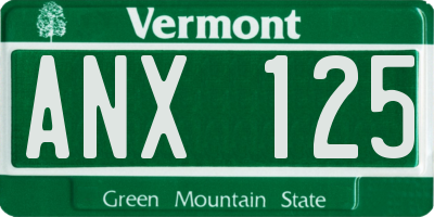 VT license plate ANX125