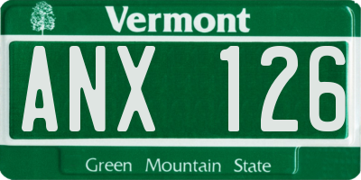 VT license plate ANX126