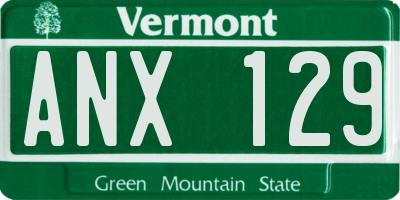 VT license plate ANX129