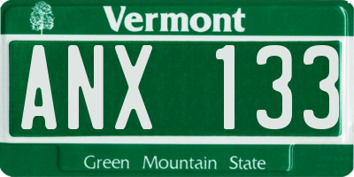 VT license plate ANX133