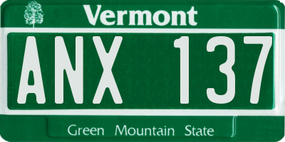 VT license plate ANX137