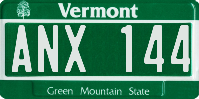 VT license plate ANX144