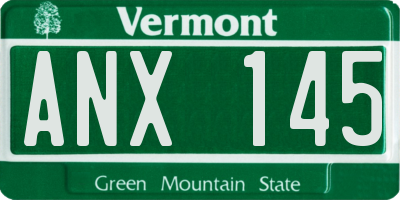 VT license plate ANX145