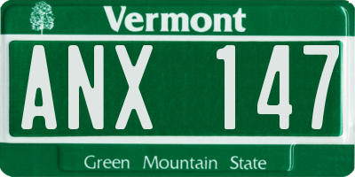 VT license plate ANX147