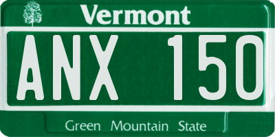 VT license plate ANX150